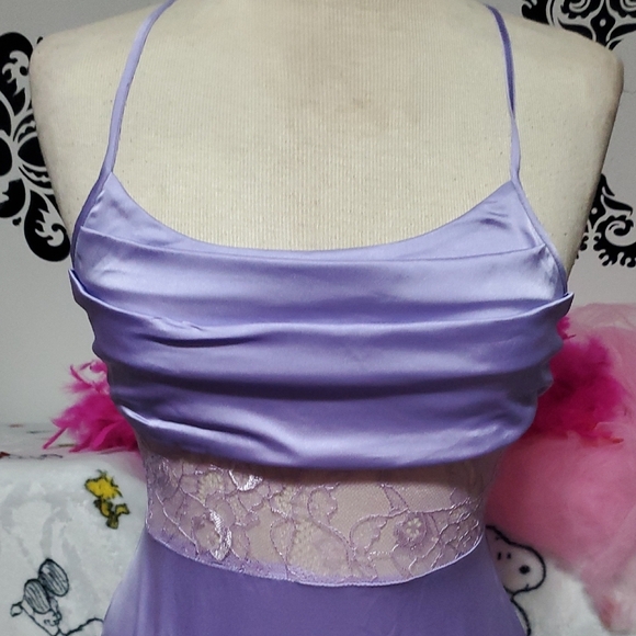 Elegant Purple Slip Midi Dress with Spaghetti Straps - Picture 2 of 12